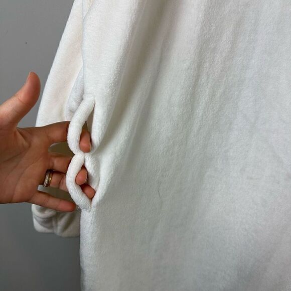 Pottery Barn cream white cape shoulder fleece long floor length robe - Picture 9 of 9